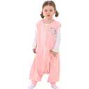 WONDAY Toddler Sleep Sack with Feet, 0.5 Tog Sleeping Sacks for Walking with Legs 12-18 Months 2T 3T 4T 5T (Pink, 3T-5T)