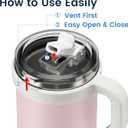 For Iced Coffee & Smoothies Never Drink from a Moldy Lid Again: 24oz Hygienic Tumbler, 100% Leakproof Lid & Removable Foldable Spout. Reinforced Base, Fits Cup Holders-Pink sand