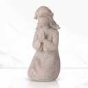 Praying Girl Figurine - Hand - Sculpted & Painted, Brings Peace, Sympathy, Comfort for Remembrance & Healing Moments (Granite)