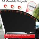 2 x Car Side Window Sun Shades, Window Sunshades Privacy Curtains, 100% Block Light for Breastfeeding, Taking a nap, Changing Clothes, Camping (Back Seat 2pcs)