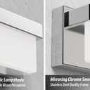 LED Bathroom Vanity Light Fixture Over Mirror 24.4 inch Modern Rectangle Finishing Bath Vanity Lighting Bar 4000K Daylight Wall Sconce (Chrome)
