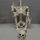 JIALWEN 36" Halloween Posable Skeleton Decorations, 3FT Realistic Plastic Human Full Body Bones with Movable Joints Skeleton for Haunted House Graveyard Props Indoor Outdoor Halloween Party Supplies