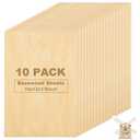 10Pcs 16 x 12 x 1/8 Inch Basswood Sheets, Unfinished Wood Boards, 3mm Basswood for Laser Cutting, Arts and Crafts, Painting, Pyrography, Wood Engraving, Architectural Models