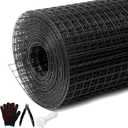 Black Hardware Cloth 1/4inx36inx100ft, Chicken Wire Fencing, 22Gauge, Vinyl PVC Coated Mesh, Welded Wire mesh, Perfect for Gopher Wire, Rodent Mesh, Tree Guard, Chicken Coop, with Tools