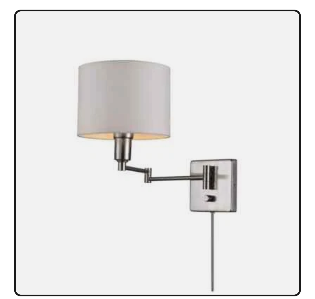 Globe Electric Anderson 1-Light Brushed Steel Plug-In or Hardwire Wall Sconce