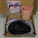 Traqur Short Curly Wigs with Bangs for Black Women, Loose Wavy Afro Kinky Curly Wig, Soft Heat Resistant Synthetic Hair Natural Looking Wig for Daily Party Cosplay (Black)