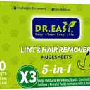 Dr.Easy LINT & HAIR REMOVER Pet HUGESHEETS with 3X Dryer Sheets, Outdoor Fresh, 200 Count,PLANT&MINERAL-BASED FORMULA