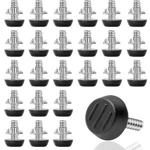 24 PCS 1/4 UNC Thread Adjustable Furniture Levelers Screw in Threaded, Steel Screw Feet Leveling Legs Screw On w/T-Nuts Glide for Table, Chair, Furniture Leg (1/4-20UNC Thread)