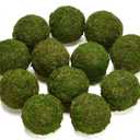 BYHER Natural Green Moss Decorative Ball,Handmade (3.5"-Set of 6)