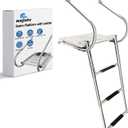 3-Step Telescoping Swim Platform Dock Ladder - ABS Stainless Steel with 2 Handrails for Marine Boats