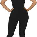 Hafailia Womens Sexy Sleeveless One Piece Jumpsuits Cutout Bodycon High Waisted Club Outfits Catsuits (Black, L)