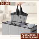 Relefree laundry hamper 3 section,180L large laundry basket for laundry sorting,Clothes Hamper with 3 Removable Bags,laundry hamper with lid, ideal for Bedroom,Bathroom,Dorm,Laundry Room,Grey