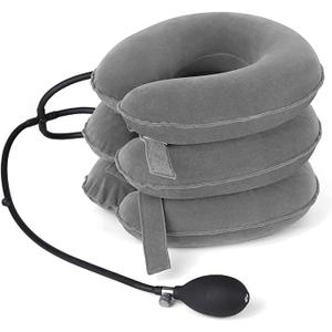 Cervical Traction Device, Adjustable Inflatable Neck Braces for Neck Pain and Support, Neck Decompression Home Use (Dark Silver Grey)