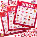 JOYIN Valentines Day Bingo Game Cards (5x5)  28 Players for Kids Party Gift, School Classroom Love Supplies, Family Entertainment Activities