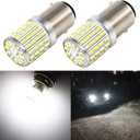 PHINLION 1157 LED White Light Bulbs, 2000 Lumens Super Bright 3014 72-SMD 2357 7528 BAY15D 2057 LED Bulb for Back Up Reverse DRL Brake Stop Tail Lights, 6000K White, Pack of 2