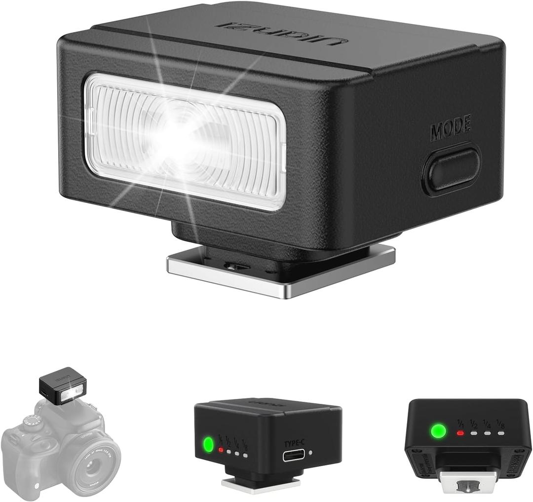 ULANZI SL01 Mini Camera Flash, GN8 6500K Mini Flash Speedlite, 4 Power Levels, Compatible with Sony ZV-1/ZV-E10/Canon/Nikon/Fuji/Panasonic/Leica/Olympus, Not Fits Sony ZV-1F