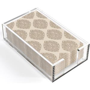 MaxGear Acrylic Guest Towel Napkin Holder, Clear Rectangle Tabletop Disposable Paper Hand Towels Tray for Bathroom, Kitchen, Parties, Weddings, Events, Dinner, Hotel, 8 x 4.5 inches