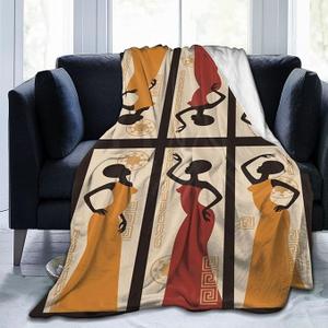 Ouqiuwa Beautiful African American Women Vintage Throw Blanket Plush Microfiber Flannel Fleece Blanket 40X30 Inch for Bed Sofa Couch Camping Travel