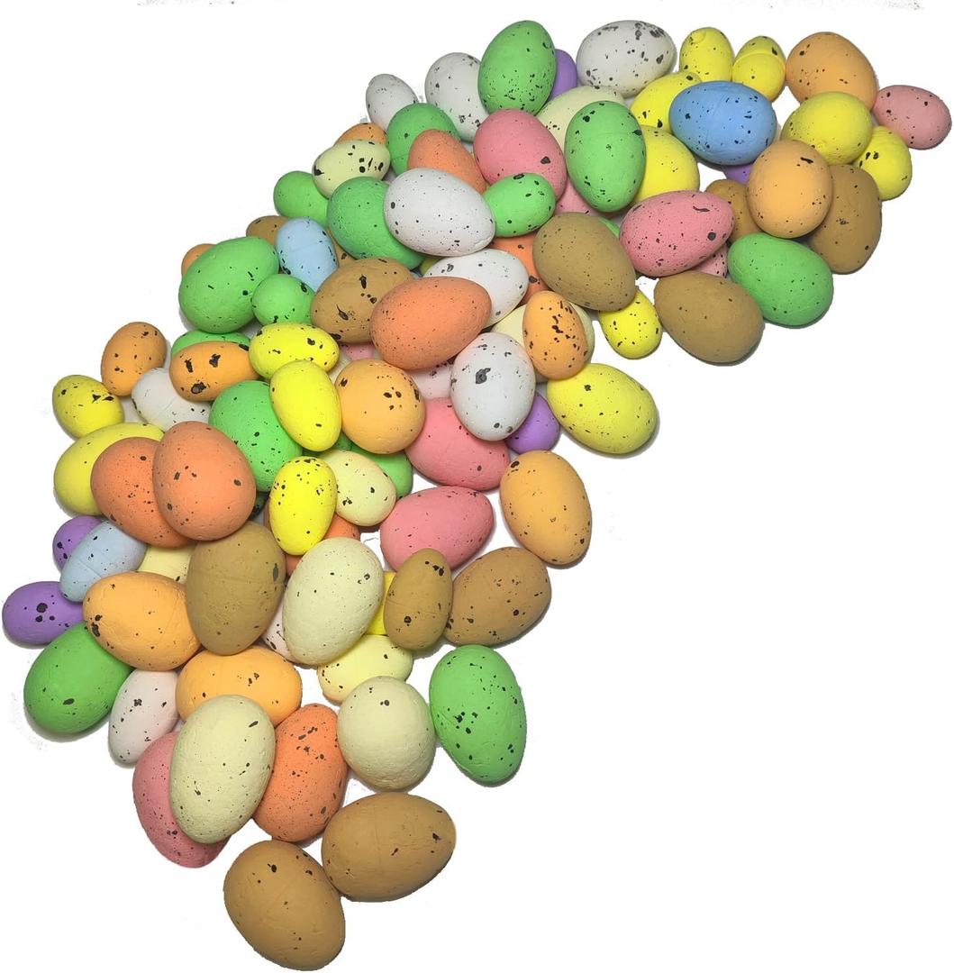 100 Pcs Foam Easter Egg Decoration 3-4 cm DIY Fake Eggs Artificial Foam Bird Eggs Garden Bird Nest Decor Easter Party Decorations Home Decor