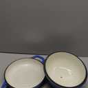 Tioncy Enameled Bread Dutch Oven with Lid for Sourdough Baking 5 Quart Round Cast Iron Dutch Oven Pot Bread Bakers for Kitchen Homemade Cookware Gifts Roasting Frying Cooking Stewing(Blue)