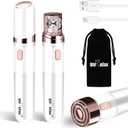 Hair Removal Epilator for Women, Gurelax Facial Epilator Hair Remover, Plucker for Face, Lip, 2-in-1 Epilation System, All Ages and Skin Types,with Brush, Pouch