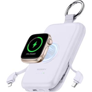 RORRY Portable Charger, 10000mAh PD 20W Fast Charging Portable Charger Power Bank with Built in Cables, Travel Battery Pack for iPhone 16/15/14/13/12/11 and Apple Watch Ultra/10/9/8/7/6/5/4/3, Purple RORRY Portable Charger, 10000mAh PD 20W Fast Charging Portable Charger Power Bank with Built in Cables, Travel Battery Pack for iPhone 16/15/14/13/12/11 and Apple Watch Ultra/10/9/8/7/6/5/4/3, Purple