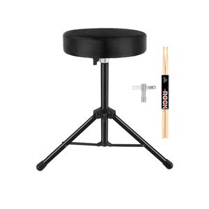 EASTROCK Drum Throne, Padded Drum Seat Drumming Stools with Anti-Slip Feet for Adults and Kids Drummers (Black)