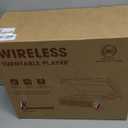 Vinyl Record Player Turntable with Built-in Bluetooth Receiver & 2 Stereo Speakers, 3 Speed 3 Size Portable Retro Record Player for Entertainment and Home Decoration (Brown)