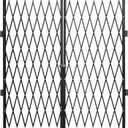 VEVOR 5'H x 10'W Double Folding Security Gate, Black, 50 Sq Ft