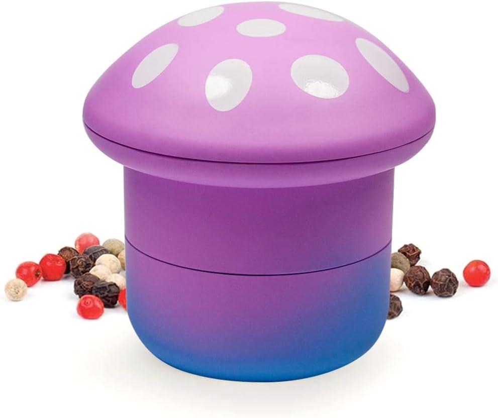 GrinderMushroom ShapeKitchen Spice, Tea, Pepper Grinder Set, 2.5 * 3 inches, Colorful (Gradient Purple)