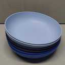 Wrova 10inch Wheat Straw Big Bowls Set of 6 - Large Salad Bowls 65oz set of 6 - Unbreakable Serving Bowls Microwave & Dishwasher Safe for restaurant - Big Plastic Bowls for Cereal,Salad - Ocean Series (Gradient Blue)