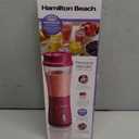 Hamilton Beach Portable Blender for Shakes and Smoothies, 14 Oz BPA Free Travel Cup & Lid, Durable Stainless Steel Blades, Personal Smoothie Blender, Raspberry, 51131G
