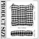 Geetery 4 Pack Chair Cushions for Dining Chairs, 16" x 15" Black and White Kitchen Chair Cushions with Ties Buffalo Plaid Soft Comfy Seat Pads for Home Office Living Room Outdoor Indoor
