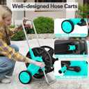 Portable Garden Hose Reel Cart, Hold Up to 100-120 Ft of 5/8 Inch Hose,Metal Garden Water Pipe Holders Mobile Tools with 2 Wheels for Outside Hose Storage