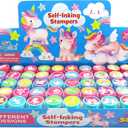 TINYMILLS 50 Pcs Unicorn Assorted Stampers for Kids Stocking Stuffer Party Favor Goodie Bag Prizes Classroom Rewards Pinata Filler Arts and Crafts for Kids Girls Birthday Party Favors