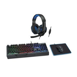 iLive Wired Gaming Kit with Headphone, LED Back-Lit Keyboard, LED Lighted Mouse, Mouse Pad, Universal, IAGMK20VP
