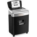 Bonsaii 120 Sheets Automatic Feed Paper Shredder, P-4 Shredder, Extremely Quiet with 62 dB, 23 Litre Reservoir and 4 Wheels, Autofeed Micro Cutting Chipper for Office (C233-B)