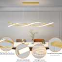 Modern Gold Ceiling Pendant Light, 57IN Chandelier with Remote Control 3000k-6500K Adjustable Color Temperature, Aluminum Island Lighting Lamp for Dining Room, Living Room, Island