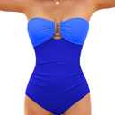 XUNYU One Piece Swimsuit Women Tummy Control Slimming Bathing Suit Strapless Bandeau Shapewear Swim Suits 2026 Swimwear (Medium)