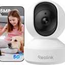 REOLINK E1 Pro 3K PT Wi-Fi Indoor Camera for Baby & Pet Monitoring, Auto Tracking, 5MP Night Vision Enhanced by F1.6 Aperture, Person/Pet/Baby Crying Detection, 2.4/5GHz Wi-Fi, Two-Way Audio