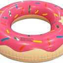 Inflatable Pool Floats 1pc Inflatable Donut Swimming Ring PVC Pool Float Swim Circle Pool Party Fun Water Rest Floating Accessories (Pink, 90)