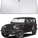EcoNour Windshield Sunshade Compatible for Jeep Wrangler 2019-2024 2025 2026, Sun Visor for Front Windshield & Window Sun Shade Cover, UV Heat Blocker & Protector, Car Accessories