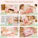 deAO 12" Baby Doll Playset Crib High Chair 18PCS Nursery Pretend Play Toy