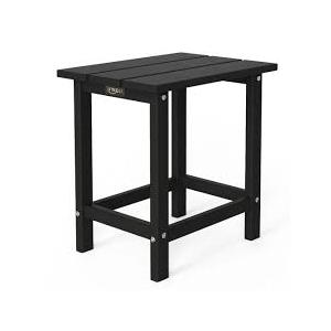 VINGLI HDPE Black Outdoor Side Table, Waterproof Poly Lumber 