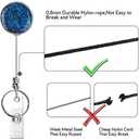 Boutilon Retractable Badge Holder, Retractable Badge Reels,Lightweight Plastic Badge Reel Card Holder with Key Ring Backing Belt Clip for Nurse,Volunteer,Teacher,Student(8 Pack Bling Bling)