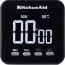 KitchenAid KQ912 99M Digital Single Event Magnetic Visual Timer with Backlight, Cooking, Classroom, Egg Timer, Black (Black/Black)