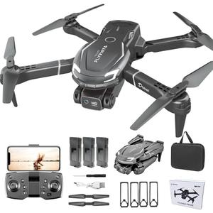 Cool Mini Drone with Camera for Kids Adults Beginners, 1080P FPV Camera Remote Control Drone for Kids with 3 Batteries, One-Click Take Off/Landing, Altitude Hold, Headless Mode, 360° Flips, 3-Gear Speeds , Emergency Stop, Toys Gifts for Kids 