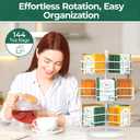 EsLuker.ly Tea Bag Holder Organizer for Counter 3 Tier Metal Tea Bag Storage Rack, Spinning Carousel Tea Packet Display Stand, Tea Organizer Station with Easy Access for Kitchen Office, White
