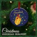 CHOANG Happy Hanukkah Ornament 2025 - Ceramic Jewish Holiday Keepsake for Men Women, Hanukkah Decorations for Home, Christmas Tree Hanging Gift, Jewish Chanukkah Decor