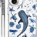 for iPhone 16 Case,Compatible with MagSafe,The Transparent TPU Silicone Protects The Phone Case from Drops, Slips and Fingerprints.Blue Ocean Whale Shark Octopus Turtle Collage